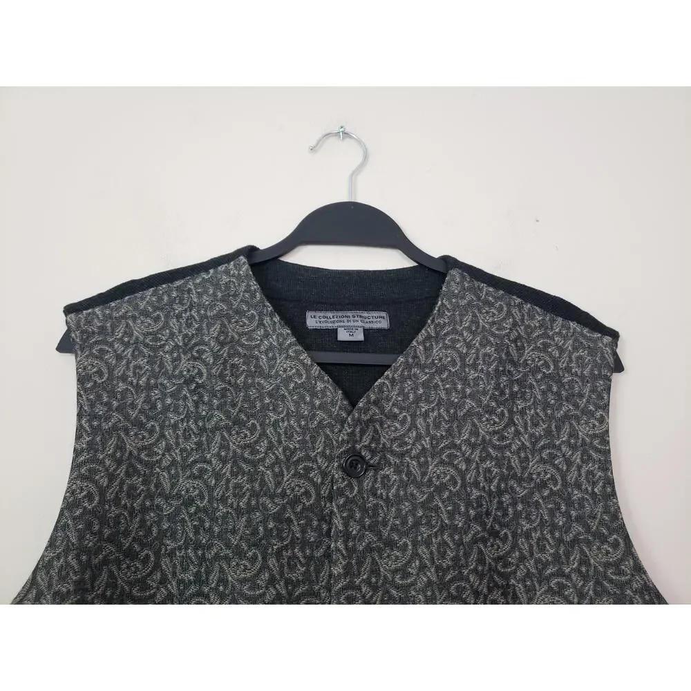 Le Collezioni Structure Made in Italy Knit Vest Mens Size M Patterned Classic